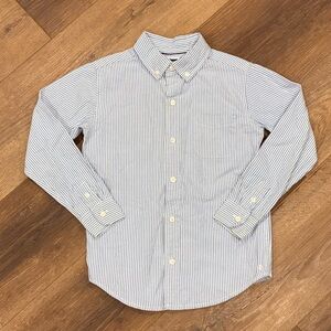 Janie & Jack Blue Pin Stripe Button Down Dress Shirt Size 6 Boy